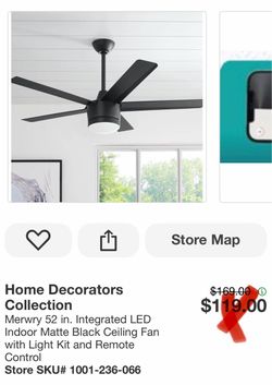 Hone Decorators Merwry 52” black