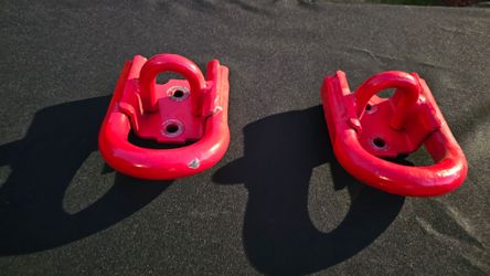 2007-2012 Toyota Tundra OEM Heavy Duty Front Tow Anchor Rings with custom red paint – Pair