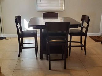 Counter Height Dining Set with built-in Lazy Susan