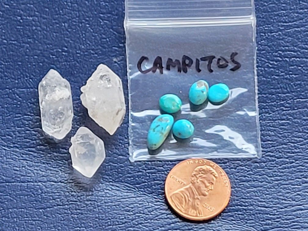 (3pcs.) Herkimer Diamond & Natural Turquoise (5pcs.)