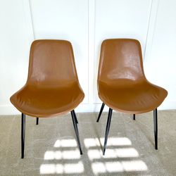 Leather Brown Chairs- set of 2.