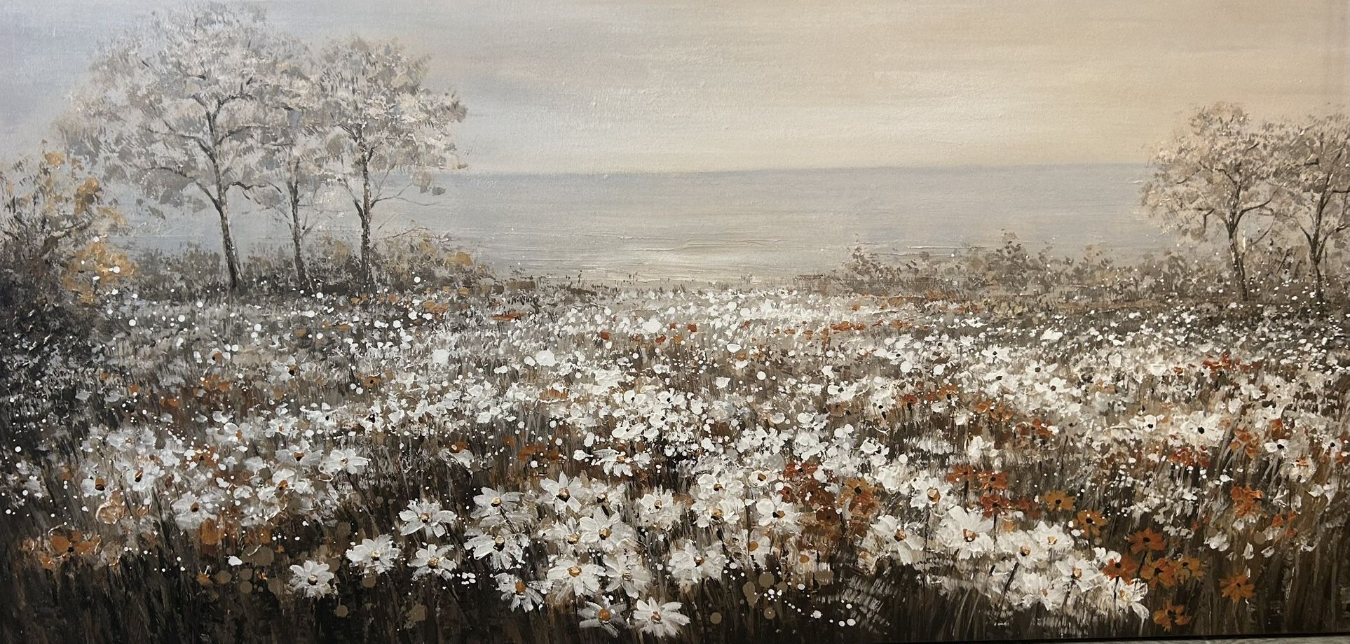 Large 58” X 29” Wild Flower Canvas Wall Art