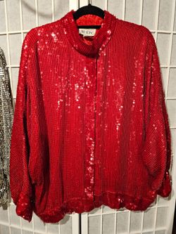 Vintage Red Sequined Blazer/ Jacket (Good For Michael Jackson  Costume)