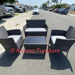 4pc Patio Furniture Outdoor Sofa Set With Table