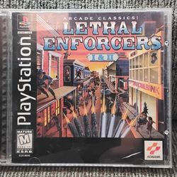 Lethal Enforcers 1 & 2 for the Sony PlayStation 1 vintage game.