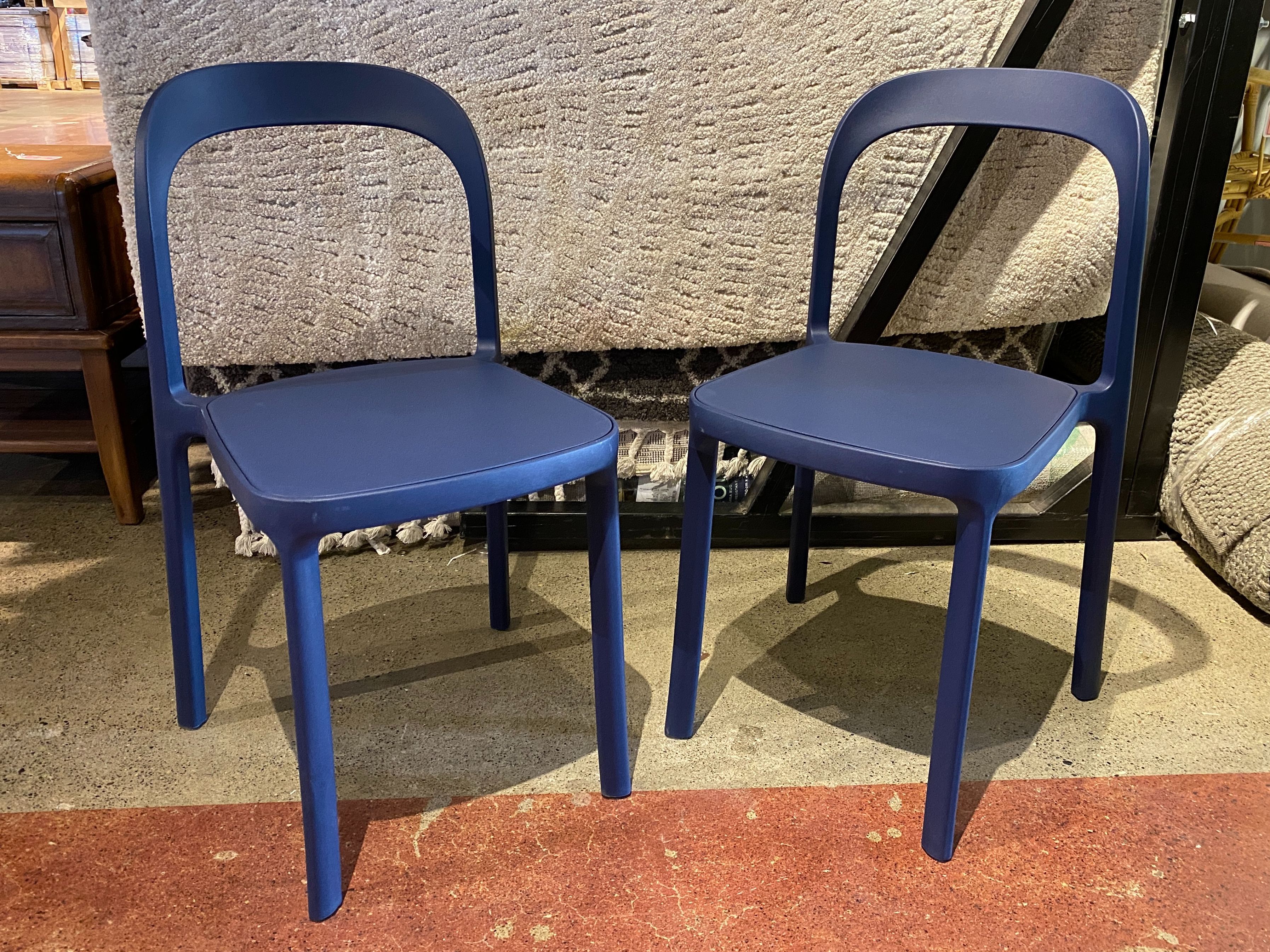 NEW! EURO STYLE Lance Stackable Side Chairs in Blue (Set of 2)