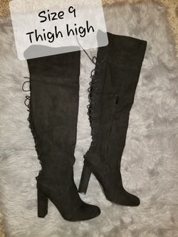 Size 9 black thigh high/over the knee boots