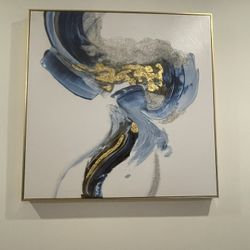 Navy Blue Abstract Wall Art