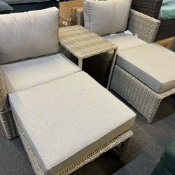 Outdoor Patio Set New Fully Assembled Grey Wicker 