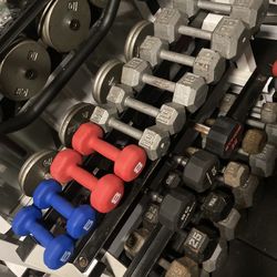 Complete Set Of 5 Pairs Of Hex Dumbbells  - 5’s To 25’s