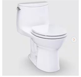 TOTO Eco UltraMax 12 in. Rough In 1-Piece 1.28 GPF Single Flush Round Toilet in Cotton White, SoftClose Seat Include