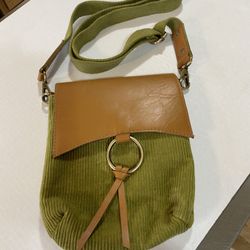 Cottn Curls Corduroy & Leather Handbag 