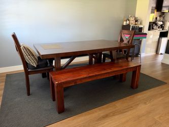 Dinning table with chairs and bench