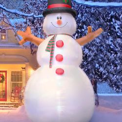 15ft Giant Christmas Inflatables Large Snowman - Inflatable Outdoor Decorations Blow Up X-mas Decorations for Yard, Lawn & Garden 