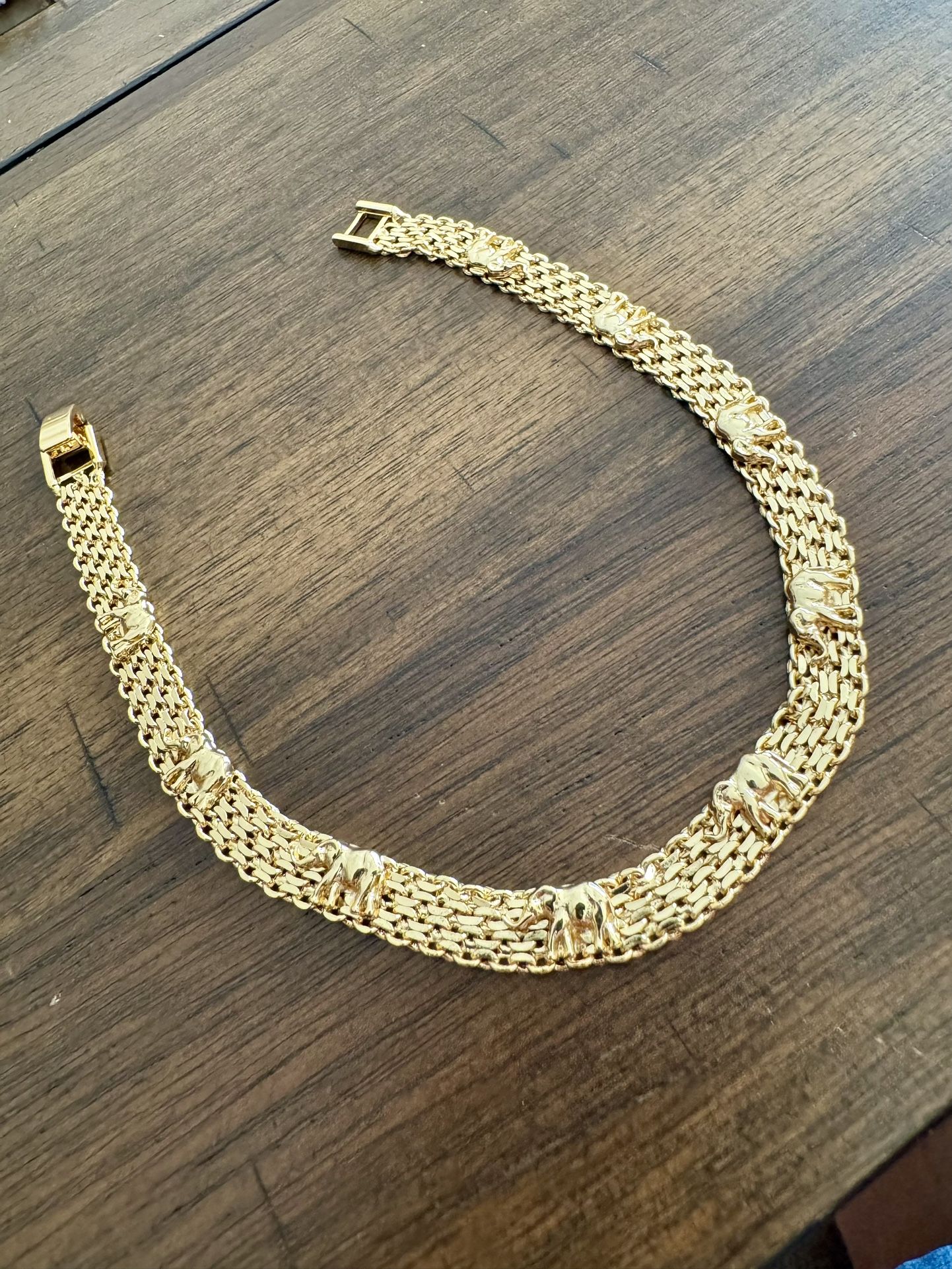 Gold Plated 10 Inch Anklet with Charms