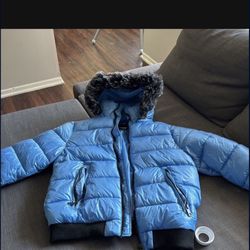 Blue Fur Jacket Large 