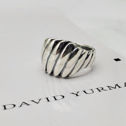David Yurman Sterling Silver Sculpted Cable Ring Sz 11