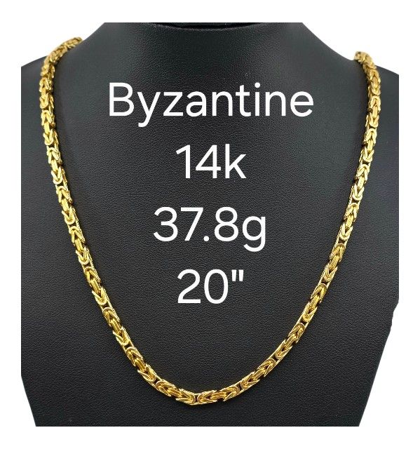 Byzantine 14k Yellow Gold Heavy Chain 37.8 Grams And 20" Long