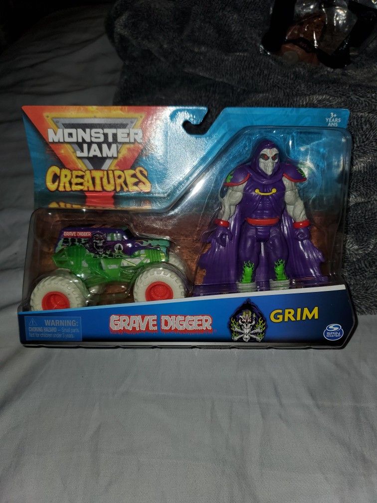 Monster Jam Creatures Grave Digger & Grim, Homies, General, Antiques, Toys, Collectors, Kids, Jada Toys, Locsters, Matchbox, Hotwheels, Homie Rollerz