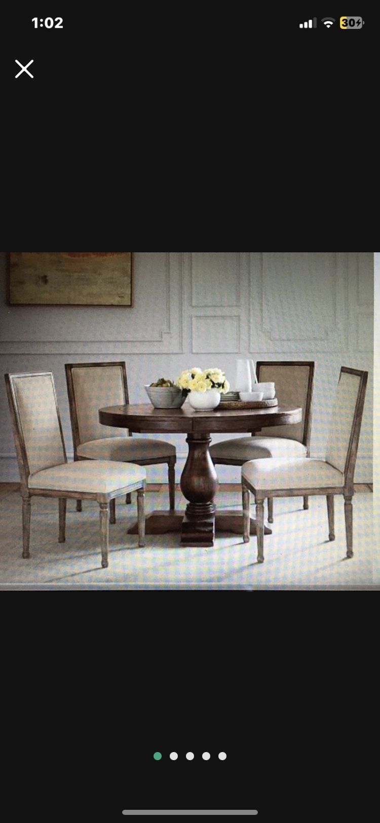Pottery Barn Dining Table with Internal Built in Leaf for Sale. 