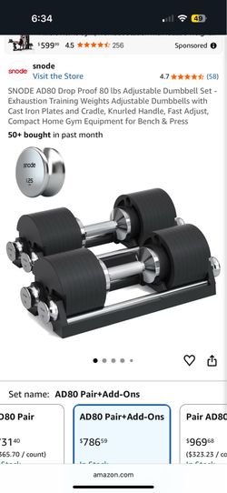 Snode AD80 drop proof adjustable dumbbells