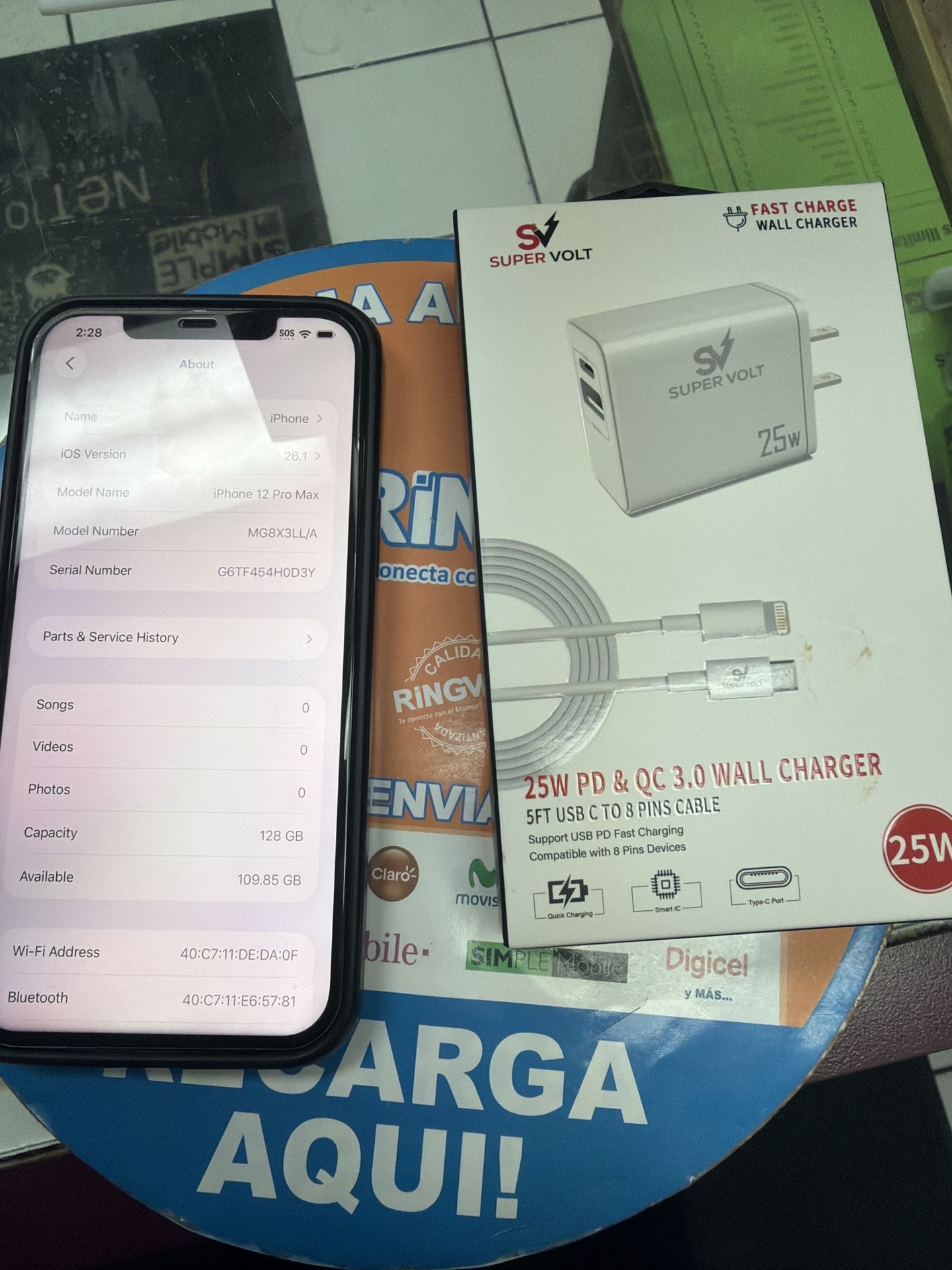 Phone 12 Pro Max 128GB Unlocked + Fast Charger – $289