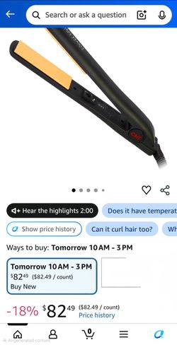 ​CHI Original 1" Ceramic Hairstyling Iron - Professional Flat Iron, Hair Straightener & Curler - Open Box