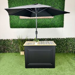 4ft Foldable Black Table For Charcuterie Mini Pancakes Snack Bar Cake Bar New Made To Order Trays And Umbrella Not Included For Sale 