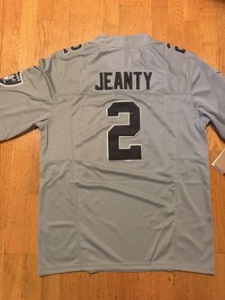 Jeanty Grey Silver Patch Raiders Men Jersey