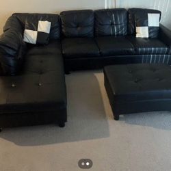 Sectional Faux Leather Couch