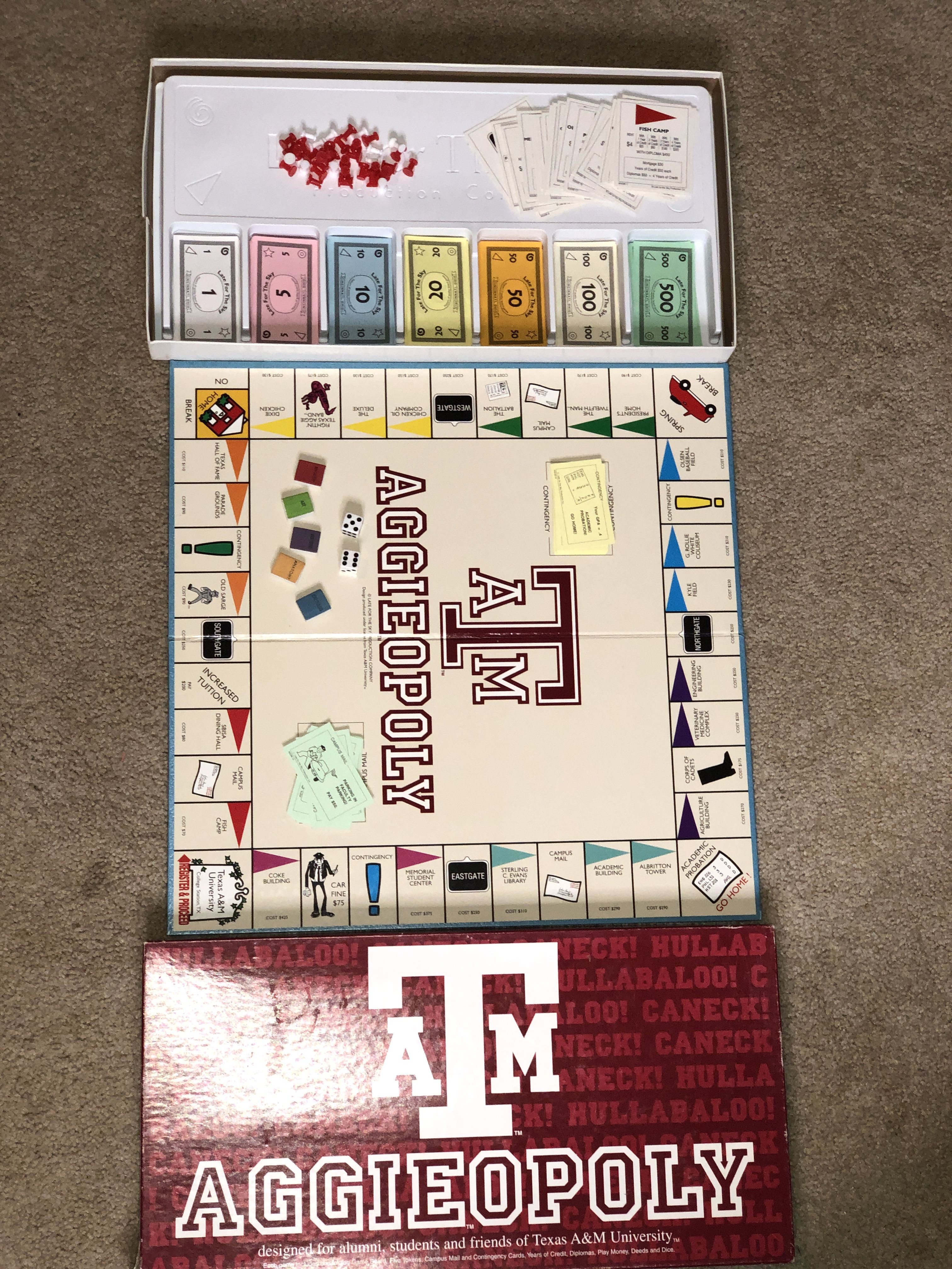 Aggieopoly Texas A&M Theme Board Game College Monopoly for Sale in San