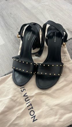 Louis Vuitton Ankle Strap Sandals Monogram EU 39 Black