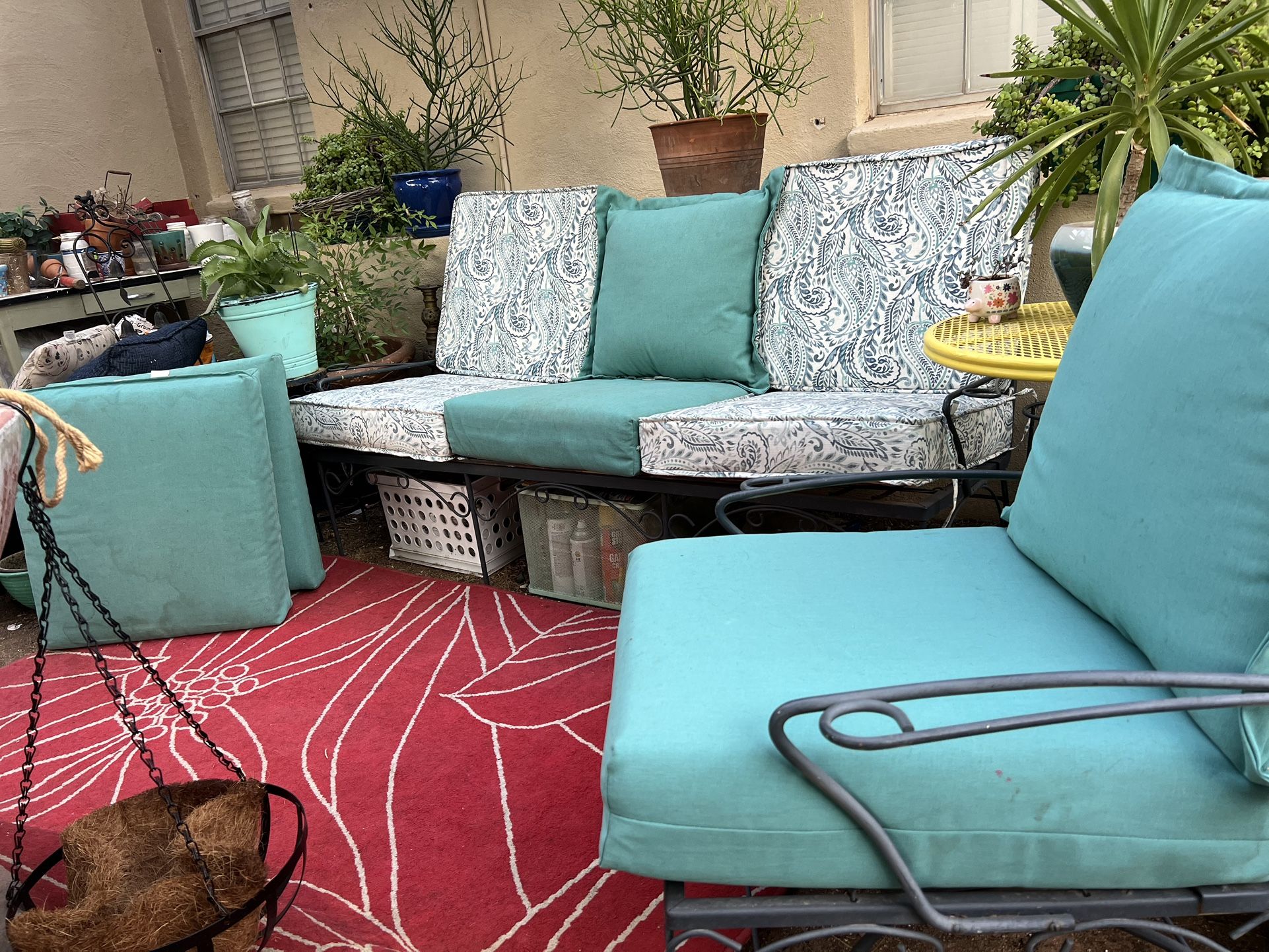Patio Couch And Rocker Chair With All Cushions 