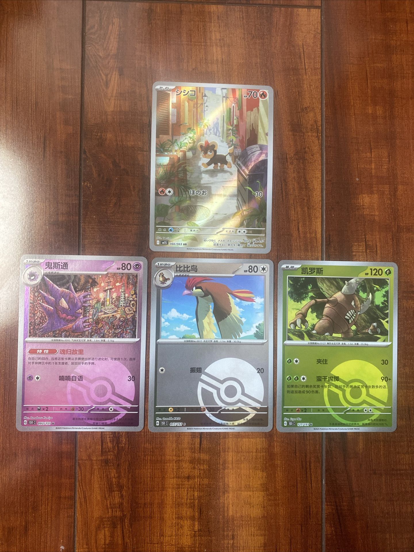 Pokemon Chinese AR & Reverse Holo Lot of 4! MINT! PACK FRESH!