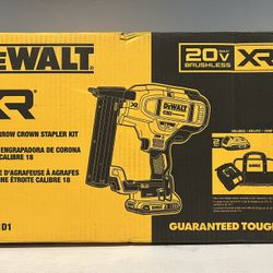 20V MAX XR Lithium-Ion Cordless 18-Gauge Narrow Crown Stapler Kit with 2.0Ah Battery, Charger and Contractor Bag