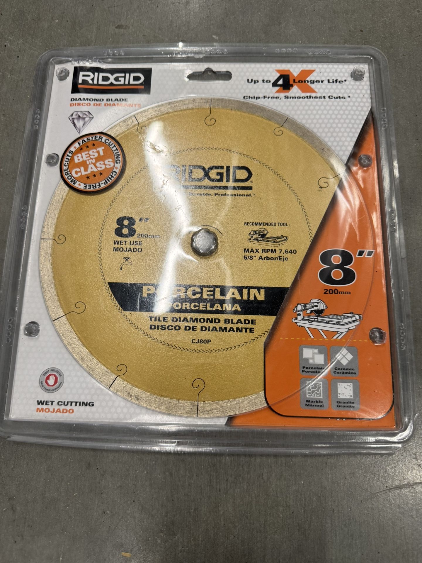 Ridgid Porcelain 8” Diamond Blade