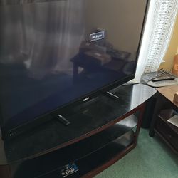 TV Stand & Sanyo TV (65in)