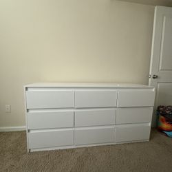 9 drawer white dresser