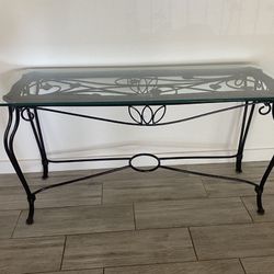 Iron Sofa Table With Glass Top