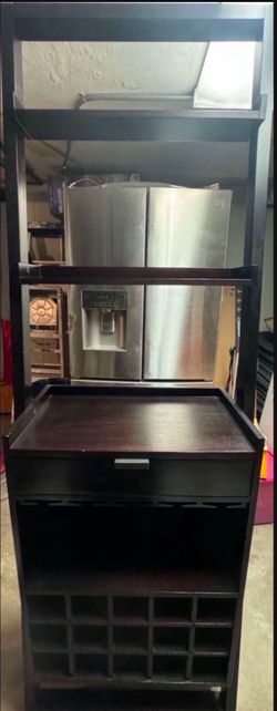 Leaning Wall Self With Wine Rack And Holder. Click To View full picture.