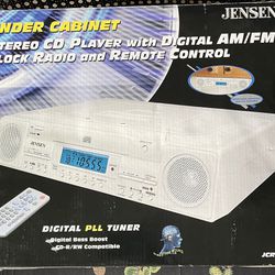 Jensen Under Cabinet Stereo Cd Player With Digital Am/Fm Clock Radio