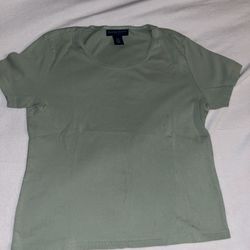 Karen Scott Green Short Sleeve Shirt Top Petite Medium PM A030