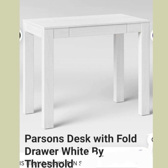 Brand New Parsons Desk With Gold Drawer White Threshold