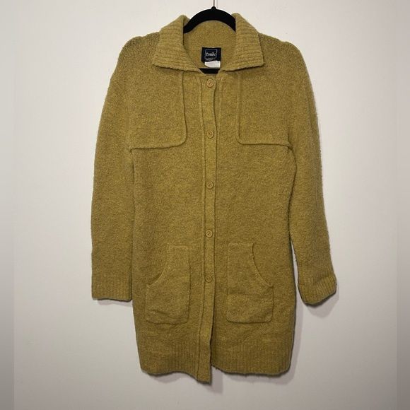 Simons Twik Mustard Yellow Wool Blend Cardigan Jacket in size M