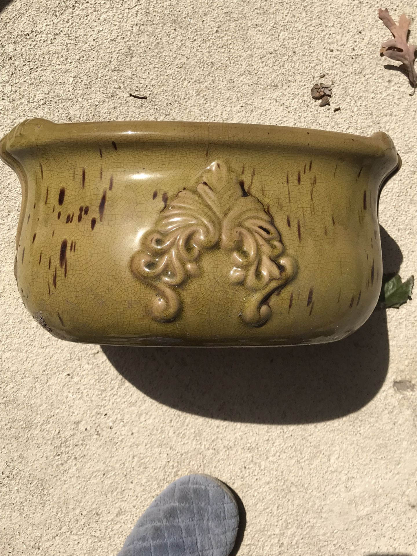 Green Ceramic Planter