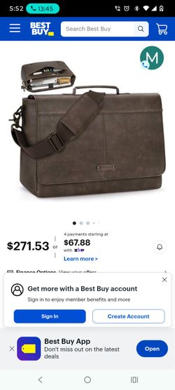 RAINSMORE Leather Messenger Bag for Men 15.6 Inch Laptop Bag Vintage Briefcase Large Computer Bag Satchel Shoulder Bag For College, Work, Business, Of