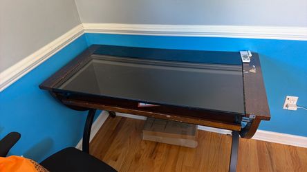 Desk with glass top