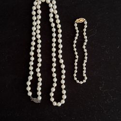Kyoto Japanese Pearls Necklace And Bracelet 