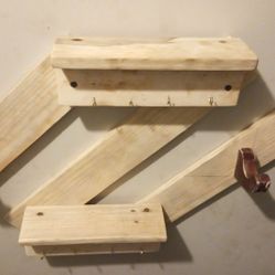 Wooden Wall Shelf / Organizer — Handmade