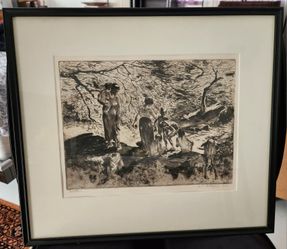 John Costigan Etching "The Bathers" Pencil Signed